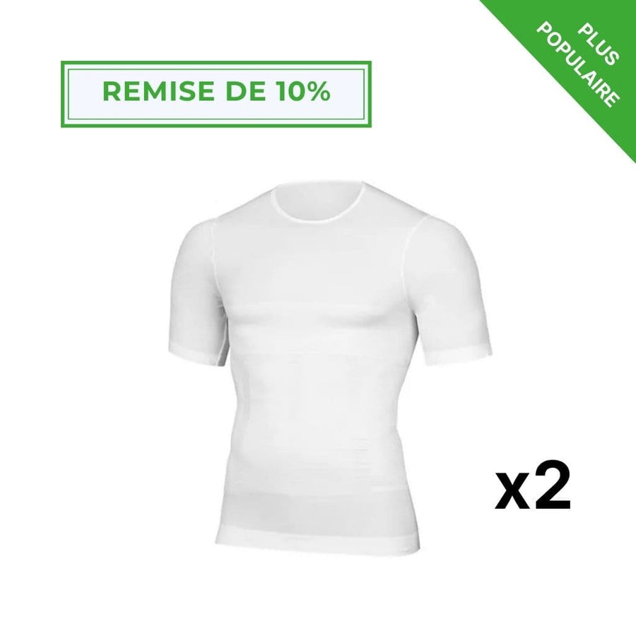 Offre Spéciale 3 T-Shirts Correcteur de posture Homme Blanc | Alignéo™