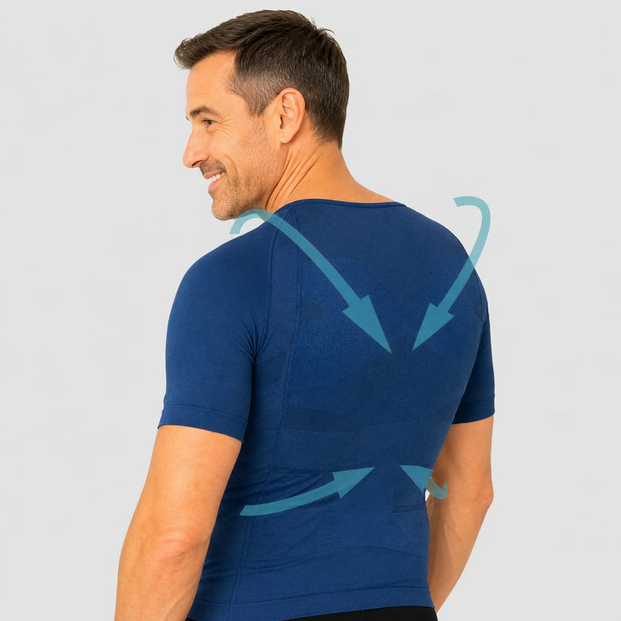 Offre Spéciale 3 T-Shirts Correcteur de posture Homme Bleu | Alignéo™