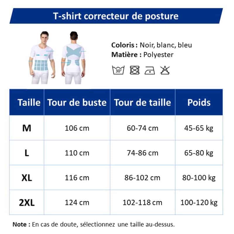 T-Shirt Correcteur de posture Homme Bleu | Alignéo™