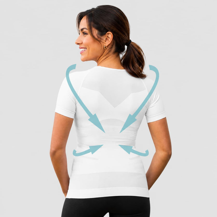 T-Shirt Correcteur de posture Femme Blanc | Alignéo™