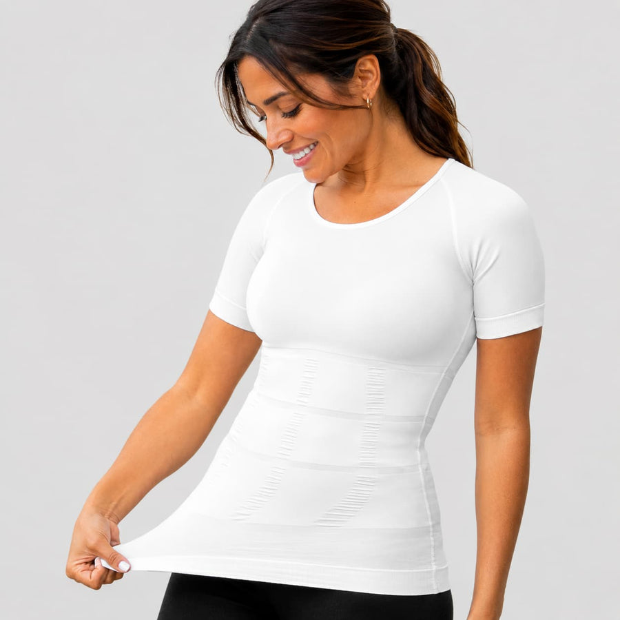 T-Shirt Correcteur de posture Femme Blanc | Alignéo™
