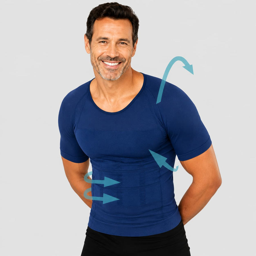 T-Shirt Correcteur de posture Homme Bleu | Alignéo™