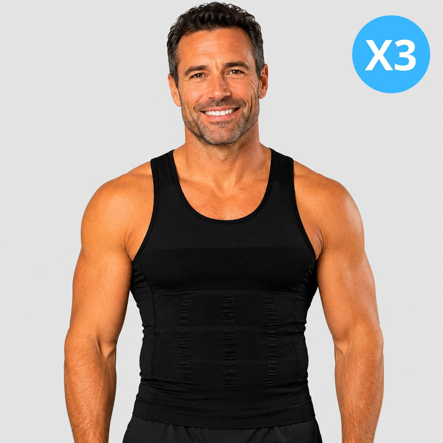 Offre Spéciale 3 Débardeurs Correcteurs Posture Homme Noir | Alignéo™