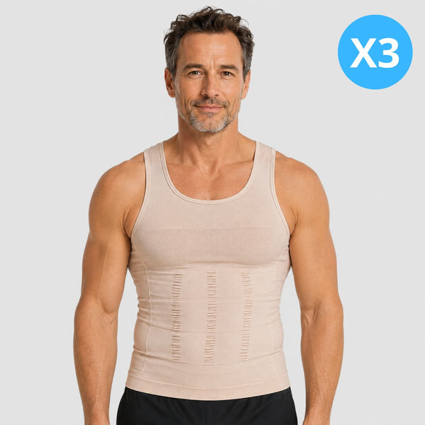 Offre Spéciale 3 Débardeurs Correcteurs de Posture Homme Beige | Alignéo™