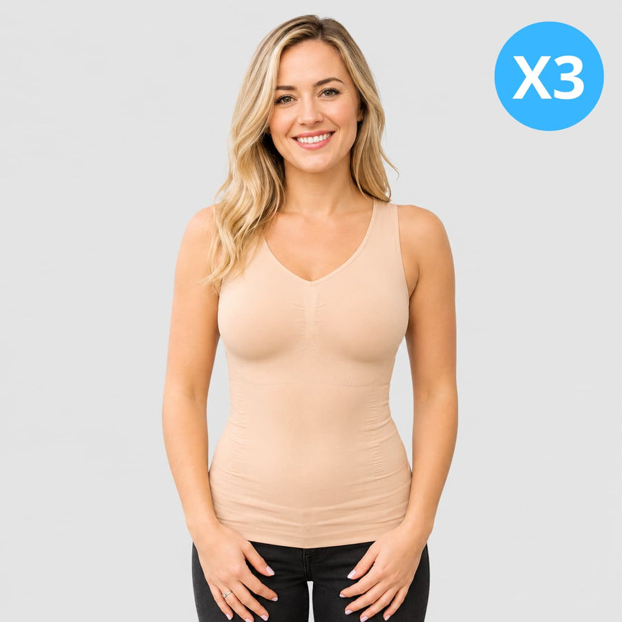 Offre Spéciale 3 Débardeurs Correcteurs de Posture Femme Beige | Alignéo™