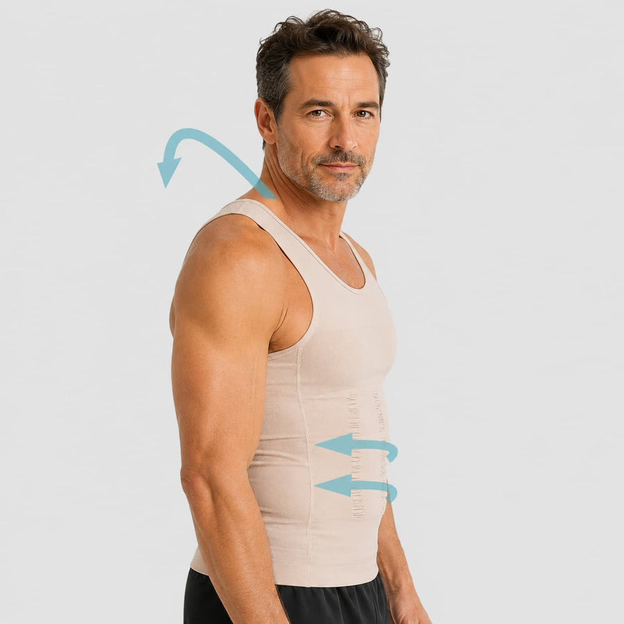 Offre Spéciale 3 Débardeurs Correcteurs de Posture Homme Beige | Alignéo™