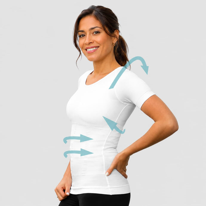 T-Shirt Correcteur de posture Femme Blanc | Alignéo™