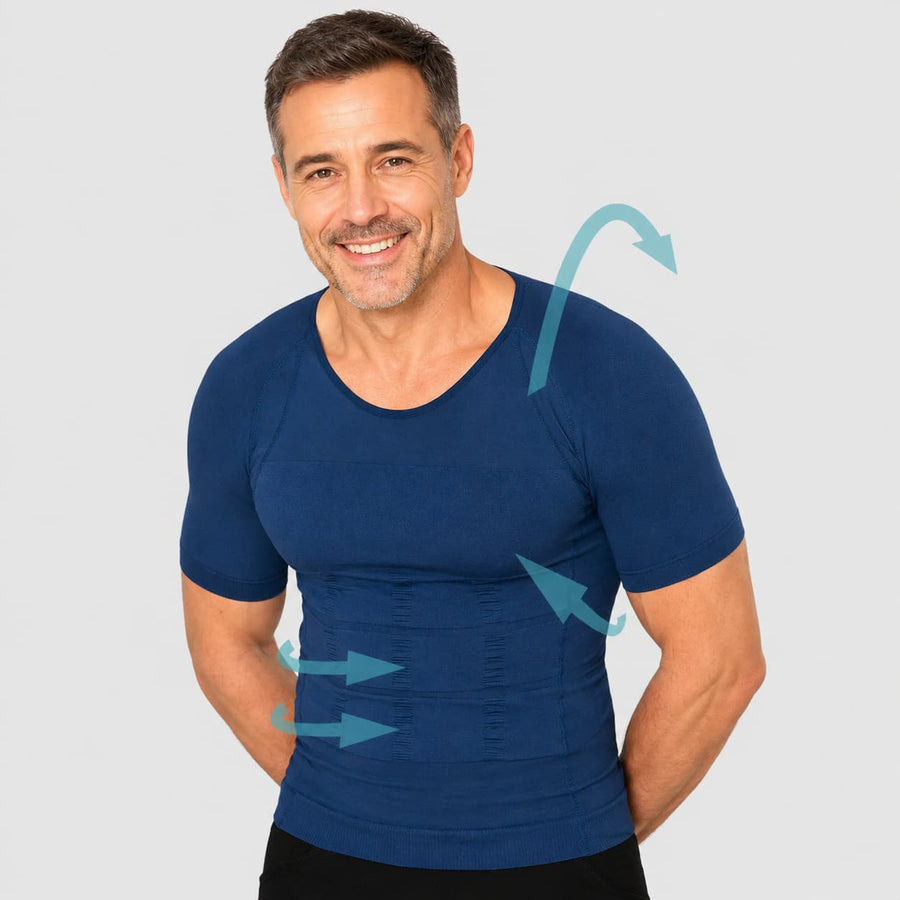 Offre Spéciale 3 T-Shirts Correcteur de posture Homme Bleu | Alignéo™