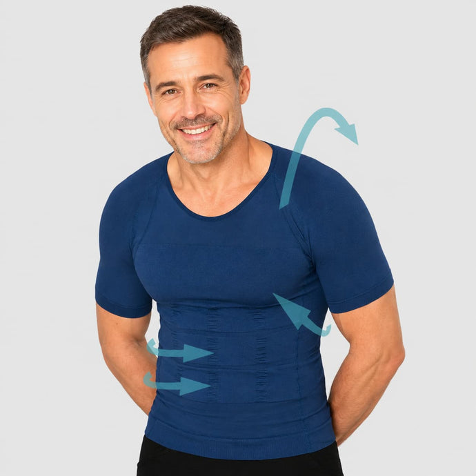 T-Shirt Correcteur de posture Homme Bleu | Alignéo™